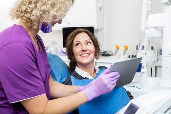 Patient receiving a comprehensive dental examination